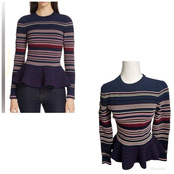 Ted Baker Tops - Ted Baker London Leytina Stripe Peplum Jumper 1
Stretchy Small